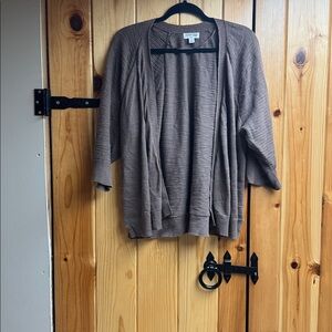 Brown Open Front Cardigan light weight 3/4 length sleeve